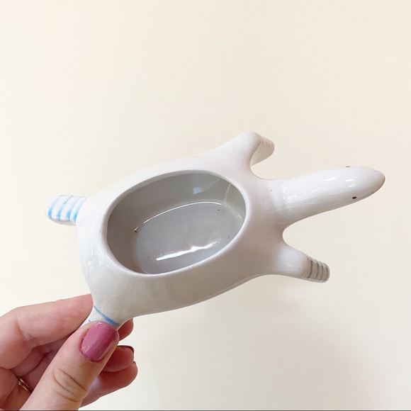 Vintage Hand Painted Floral Turtle Dish Figure - Picture 4 of 5